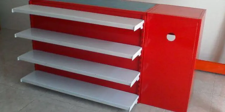 Mejakasir Model ALFA  MERAH Shelving Putih 