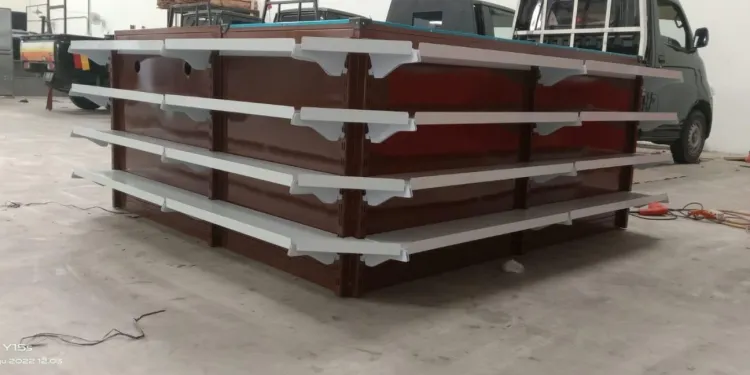 Mejakasir shelving coklat P.200 cm 