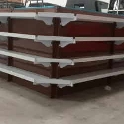 Mejakasir shelving coklat P.200 cm 